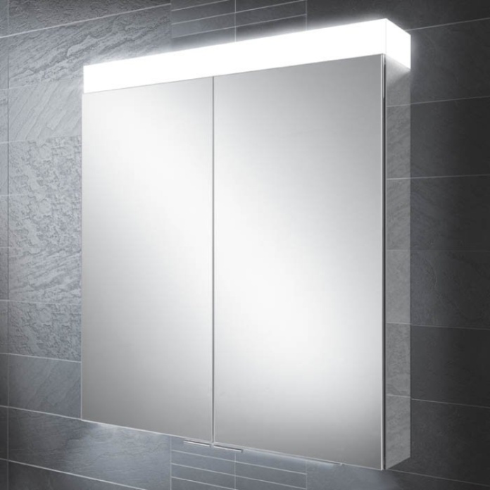 Close up product image of the HIB Apex 800mm LED Mirror Cabinet